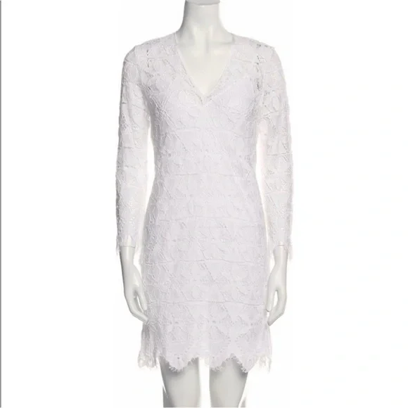 Frame White Long Sleeve Lace Cover Up Dress - Picture 1 of 7